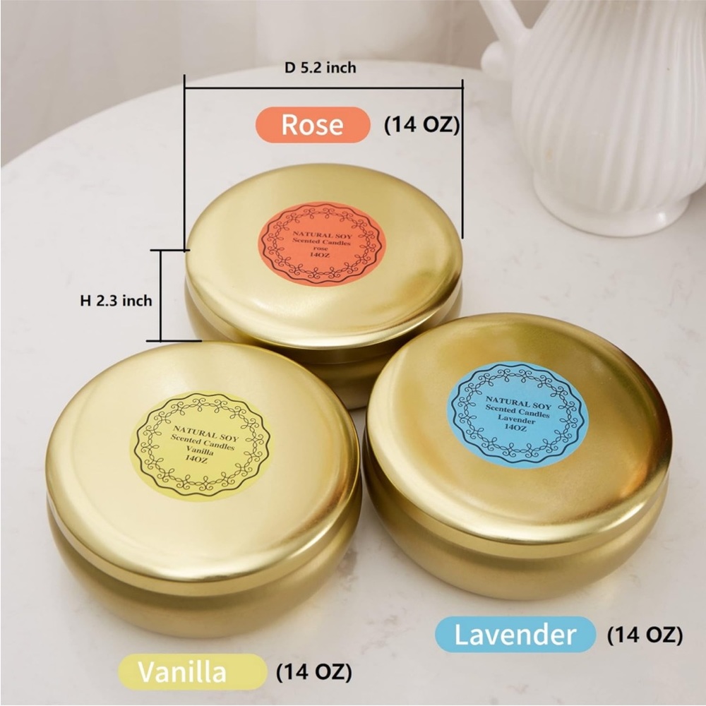 3/12$!!Candles!! Aromatherapy Soy Wax 3-wick candles - Picture 4 of 5